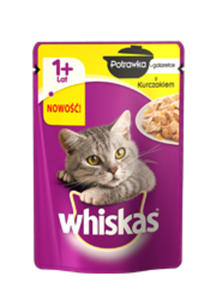 WHISKAS POTRAWKA DLA KOTA - z kurczakiem w galaretce 85 g - 2855963972