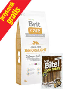 BRIT CARE GRAIN FREE SENIOR & LIGHT SALMON & POTATO 12 kg +przysmak - 2858402470