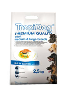 TROPIDOG PREMIUM ADULT MEDIUM / LARGE OSO I RY dostpne do wyczerpania zapasw 2,5 kg - 2860438326