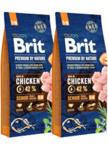 BRIT PREMIUM BY NATURE SENIOR SMALL / MEDIUM KARMA DLA PSA 2x15 kg - 2860438677