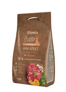 FITMIN DOG PURITY GRAIN FREE ADULT MINI BEEF KARMA DLA PSA 4 kg - 2860438693