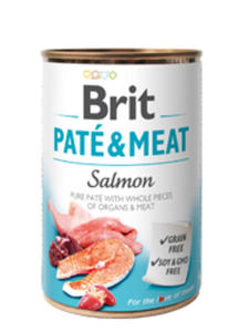 BRIT PATE / MEAT MOKRA KARMA DLA PSA - z ososiem 400 g - 2860439468