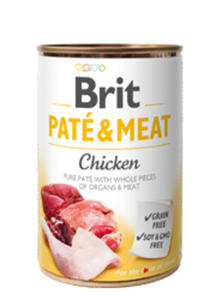 BRIT PATE / MEAT MOKRA KARMA DLA PSA - z kurczakiem 12x400 g - 2860439469