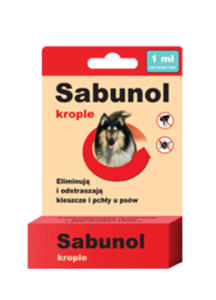 SABUNOL KROPLE PRZECIW PCHOM I KLESZCZOM DLA PSA 1 ml - 2855268377