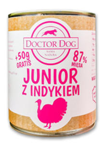 DOCTOR DOG JUNIOR INDYK MOKRA KARMA DLA SZCZENIT dostpne do wyczerpania zapasw 850 g - 2860439417