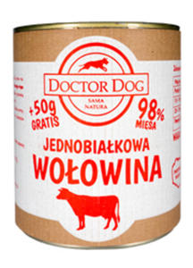 DOCTOR DOG JEDNOBIAKOWA WOOWINA MOKRA KARMA DLA PSA 850 g - 2860439416