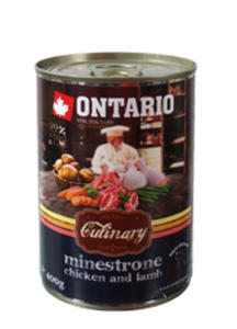 ONTARIO CULINARY MINESTRONE DLA PSA jagnicina z kurczakiem, wieprzowin i warzywami 12x400 g - 2860439534