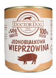 DOCTOR DOG JEDNOBIAKOWA WIEPRZOWINA MOKRA KARMA DLA PSA 6x850g - 2860439415