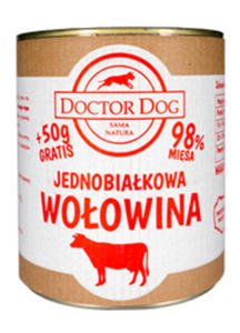 DOCTOR DOG JEDNOBIAKOWA WOOWINA MOKRA KARMA DLA PSA 6x850g - 2860439538