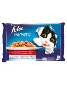 FELIX FANTASTIC KARMA DLA KOTA wiejskie smaki w galaretce 4x100 g - 2860441051