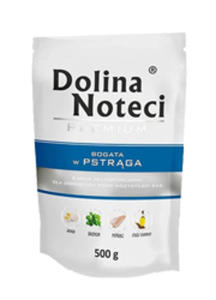 DOLINA NOTECI PREMIUM BOGATA W PSTRGA saszetka dla psa 500g - 2860439234