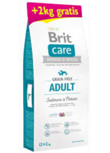 BRIT CARE GRAIN FREE ADULT SALMON & POTATO 12+2kg gratis - 2867321646