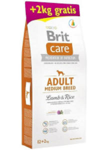 BRIT CARE ADULT MEDIUM BREED LAMB & RICE 12+2kg gratis - 2867501363