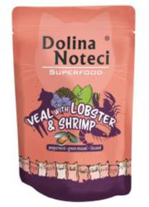 DOLINA NOTECI SUPERFOOD CIELCINA Z HOMAREM I KREWETKAMI saszetka dla kota 85 g - 2863345599