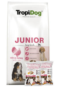 TROPIDOG PREMIUM JUNIOR LARGE INDYK I RY 12kg +1kg gratis - 2863187578