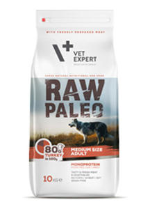 VET EXPERT RAW PALEO ADULT MEDIUM MONOPROTEIN KARMA DLA PSA indyk 10 kg - 2860439066