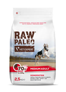 VET EXPERT RAW PALEO ADULT MEDIUM MONOPROTEIN KARMA DLA PSA woowina 2,5 kg - 2863813844