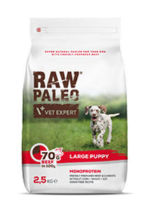 VET EXPERT RAW PALEO PUPPY LARGE MONOPROTEIN KARMA DLA SZCZENIAKA woowina 2,5 kg - 2863813848