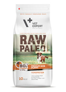 VET EXPERT RAW PALEO PUPPY MEDIUM MONOPROTEIN KARMA DLA SZCZENIAKA indyk 10 kg - 2860439061