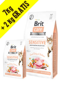 BRIT CARE CAT GRAIN FREE SENSITIVE HEALTHY DIGESTION / DELICATE TASTY KARMA DLA KOTA 7kg + 2kg gratis - 2860441046