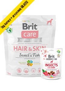 BRIT CARE HAIR / SKIN INSECT / FISH KARMA DLA PSA 1kg +przysmak - 2865157090