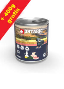 ONTARIO PATE PUPPY KARMA DLA SZCZENIT kurczak i spirulina 800g+400g gratis - 2870089157