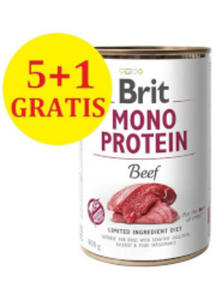 BRIT MONO PROTEIN MOKRA KARMA DLA PSA - woowina 5+1 gratis - 2870441140