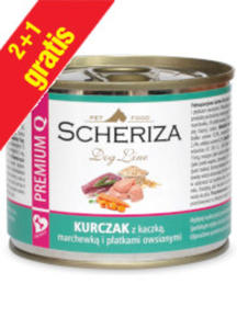 SCHERIZA ADULT KURCZAK Z KACZK, MARCHEWK I PATKAMI OWSIANYMI 2+1 GRATIS - 2872714411