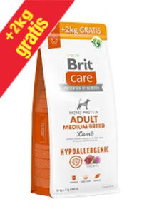 BRIT CARE HYPOALLERGENIC ADULT MEDIUM LAMB KARMA DLA PSA 12+2 kg gratis 12+2kg gratis - 2875979042