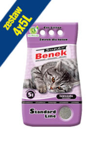 SUPER BENEK LAWENDA - ÃÂ»WIREK BENTONITOWY DLA KOTA 4x5 l