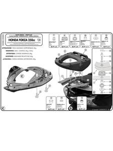Stela Givi pod kufer centralny Monolock do HONDA Forza 250 X / EX (08 >12) - 2832669374
