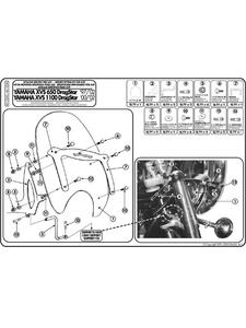 Szyba Givi wraz z mocowaniem do Yamaha XVS 650A Drag Star Classic (98 > 07) i XVS 1100 Drag Star Classic (00 > 02) - 2832669542