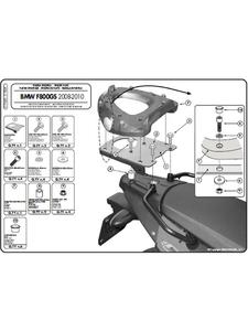 Stela z pyt montaow pod kufer centralny do MONOLOK do BMW F650 GS / F800GS (08 > 11) - 2832663344