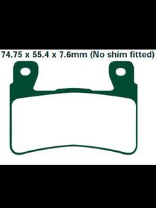 Klocki hamulcowe EBC EPFA296HH 74.75 x55.4 x 7.6mm na przd - 2832674450