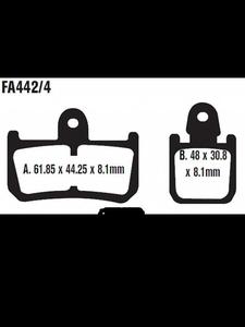 Klocki hamulcowe EBC FA423/4 A. 61.85 x 44.25 x 8.1mm B. 48 x 30.8 x 8.1mm NA PRZD - 2832674521