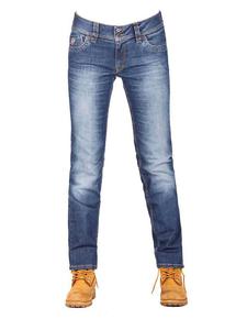 Damskie jeansowe spodnie motocyklowe FREESTAR RAYA niebieskie - 2832676877