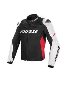 Kurtka skrzana Dainese G. RACING D1 PELLE - black/white/red - 2832681312