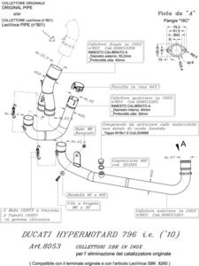 Kolektor niewymagajcy katalizatora LeoVince do DUCATI HYPERMOTARD 796 i.e. [10-12]