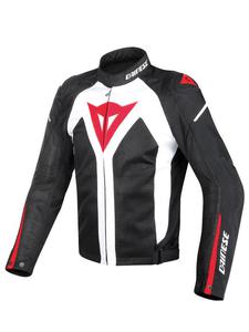 Kurtka tekstylna Dainese HYPER FLUX D-DRY JACKET - white/black/red - 2841548693