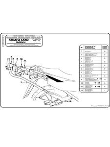 Stela pod kufer centralny MONOKEY lub MONOLOCK Yamaha XJ 900 Diversion (94-05) - 2832662872