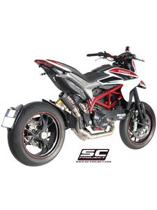 Peny ukad wydechowy 2-1 z tumikiem CR-T (Wysoka Pozycja) Slip-on SC-Project do Ducati HYPERMOTARD 821 [13-16] - 2858209916