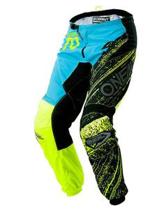 Spodnie motocross O'neal Element BURNOUT - black/blue/hi-viz - 2858363072