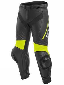 Skórzane spodnie Dainese DELTA 3 - Black/ Black/ Fluo-Yellow