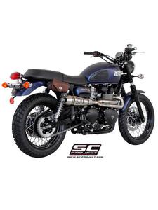 Peny ukad wydechowy z tumikiem stokowym (wysoka pozycja) Slip-On SC-Project do Triumph...