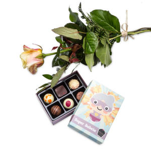 Czekoladki: Róża i czekoladki dla Super Ba - 2823077650