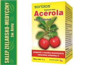 ACEROLA 500mg NATURALNA WITAMINA C 100 TABLETEK - 2858635624