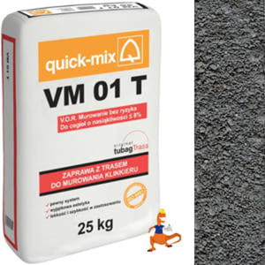 QUICK-MIX SIEVERT ZAPRAWA MURARSKA Z TRASEM TUBAG DO KLINKIERU VM 01 T 25KG CIEMNOSZARA - 2864667931