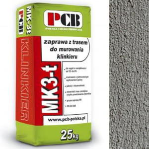 PCB ZAPRAWA MURARSKA Z TRASEM DO KLINKIERU MK-3t 25KG CIEMNOSZARA - 2833576797