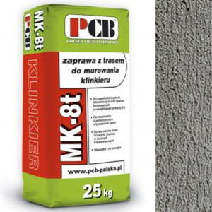 PCB ZAPRAWA MURARSKA Z TRASEM DO KLINKIERU MK-8t 25KG CIEMNOSZARA - 2833576807