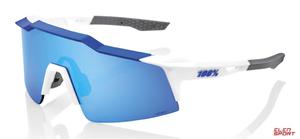 Okulary Rowerowe 100% Speedcraft Sl Matte White/metallic Blue - Hiper Blue Multilayer Mirror Lens - 2868277083